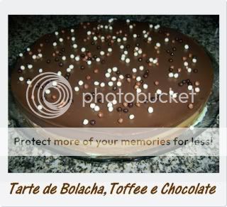Tarte de bolacha, toffee e chocolate